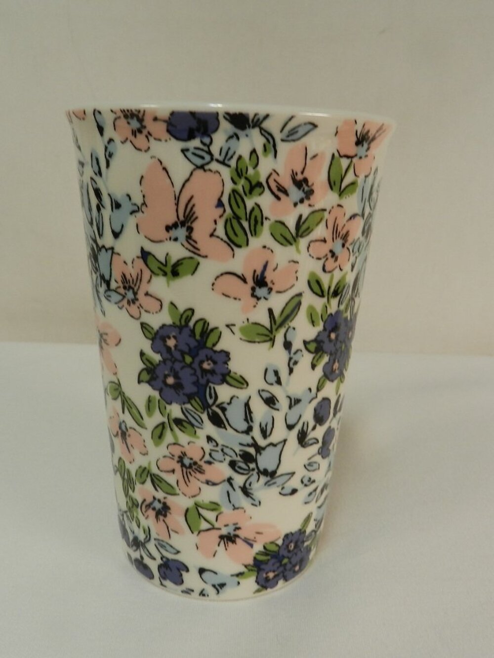 Threshold ditsy pink blue floral Travel Mug Cup tumbler dish micro safe No Lid